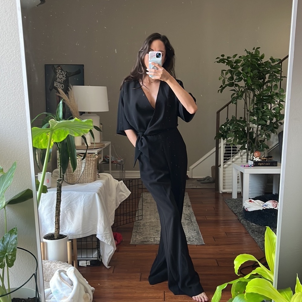Trina Turk KAI Black Tie-Waist Jumpsuit